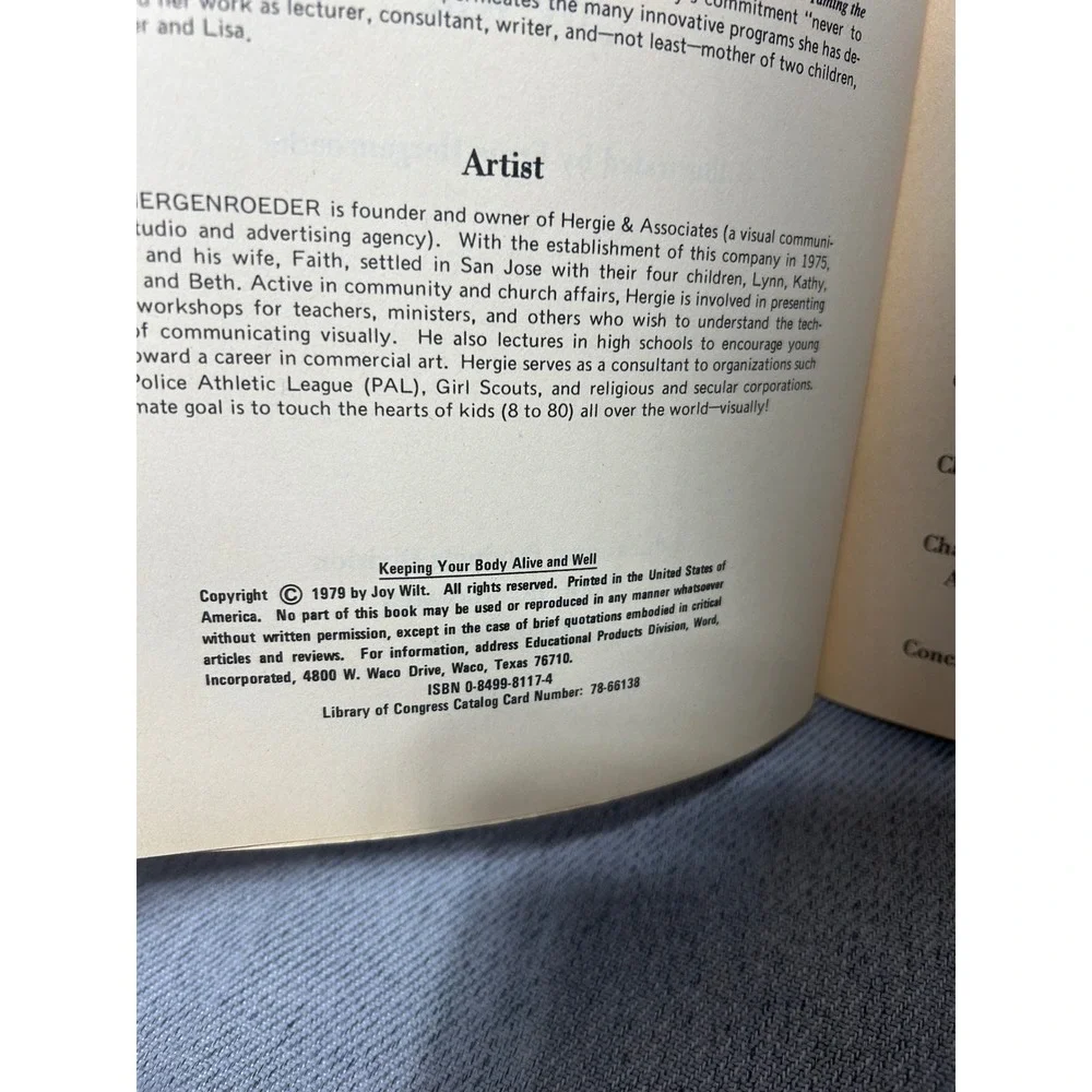 Keeping Your Body Alive and Well Book Joy Wilt 1979 Red Ready-Set-Grow Paperback